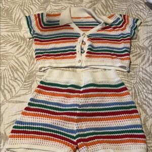 Colorful Striped Crochet Set